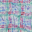 Purple, Teal and Pink Watercolor Plaid Medium Weight Linen Woven