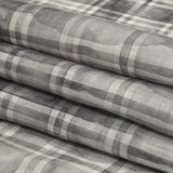 Gray and White Watercolor Plaid Medium Weight Linen Woven