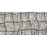 Gray and White Watercolor Plaid Medium Weight Linen Woven