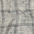 Gray and White Watercolor Plaid Medium Weight Linen Woven