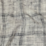 Gray and White Watercolor Plaid Medium Weight Linen Woven