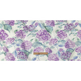 Purple, Green and White Hydrangeas Medium Weight Linen Woven