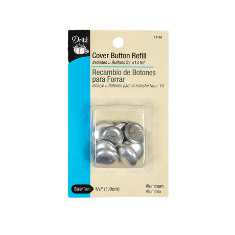 Dritz 5 PC Cover Button Refill Size 30 - 0.75"