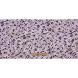Mauve, White and Black Candy Stripes and Florals Stretch Rayon Jersey
