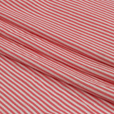 Bubblegum and White Candy Striped Cotton and Rayon Jersey