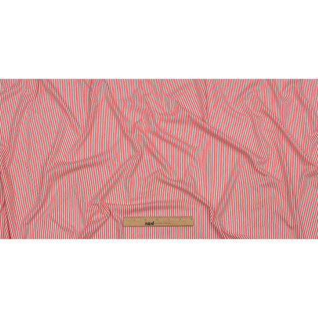 Bubblegum and White Candy Striped Cotton and Rayon Jersey