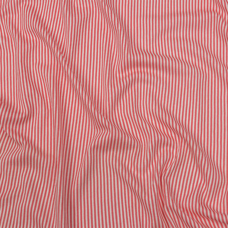 Bubblegum and White Candy Striped Cotton and Rayon Jersey