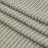 Heathered Gray and White Striped Cotton 1x1 Rib Knit