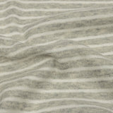 Heathered Gray and White Striped Cotton 1x1 Rib Knit