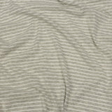 Heathered Gray and White Striped Cotton 1x1 Rib Knit