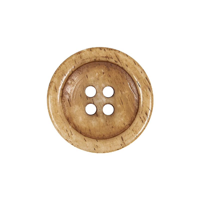 Light Natural 4-Hole Plastic Dish Button - 36L/23mm