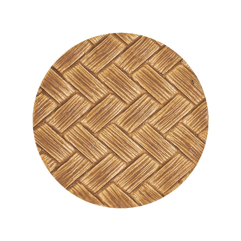 Light Wood Basketweave Shank Back Plastic Button - 44L/28mm