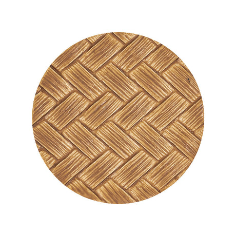Light Wood Basketweave Shank Back Plastic Button - 44L/28mm