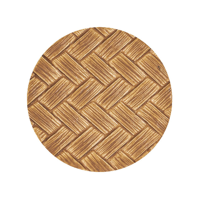 Light Wood Basketweave Shank Back Plastic Button - 44L/28mm
