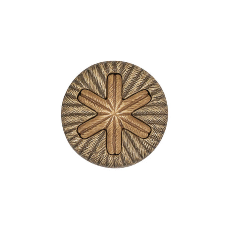 Beige and Olive Star Rope Textured Shank Back Plastic Button - 32L/20mm