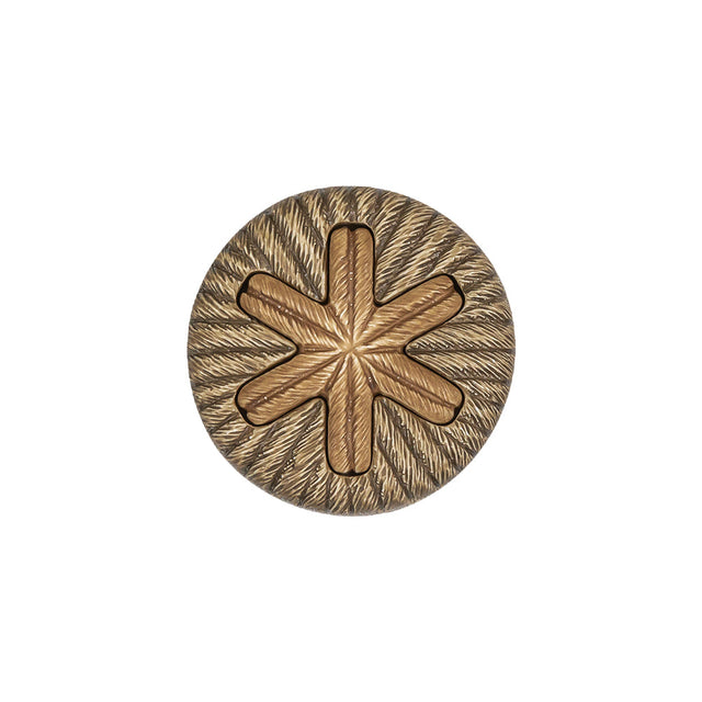 Beige and Olive Star Rope Textured Shank Back Plastic Button - 32L/20mm