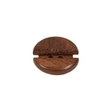 Caramel Coffee Bean 2-Hole Carved Wood Button - 28L/18mm