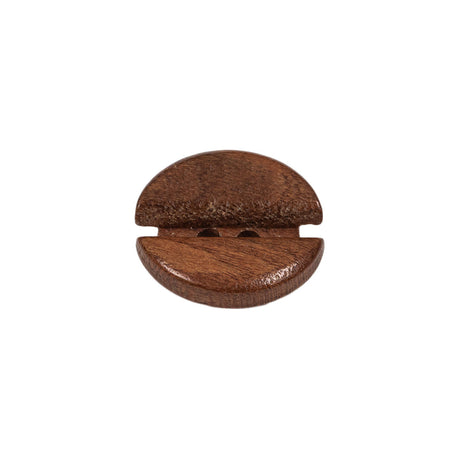 Caramel Coffee Bean 2-Hole Carved Wood Button - 28L/18mm