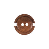 Caramel Coffee Bean 2-Hole Carved Wood Button - 28L/18mm