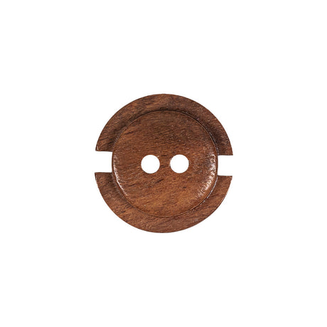 Caramel Coffee Bean 2-Hole Carved Wood Button - 28L/18mm
