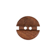 Caramel Coffee Bean 2-Hole Carved Wood Button - 28L/18mm
