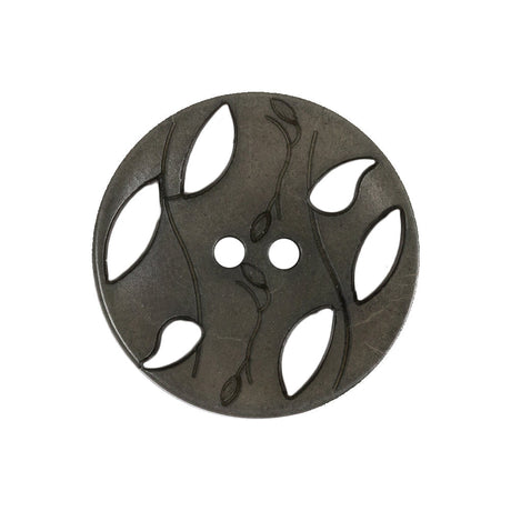 Olive Green Vines and Leaf Cutouts 2-Hole Plastic Button - 40L/25.5mm