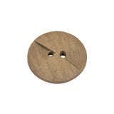 Beige Wood Look Geometric Carved 2-Hole Plastic Button - 36L/23mm