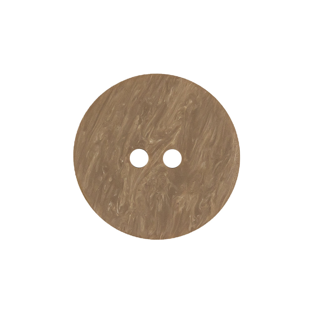Beige Wood Look Geometric Carved 2-Hole Plastic Button - 36L/23mm