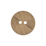 Beige Wood Look Geometric Carved 2-Hole Plastic Button - 36L/23mm