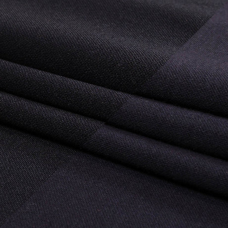 Black and Navy Polyester and Cotton Double Faced Interlock Knit