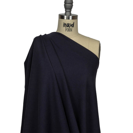 Black and Navy Polyester and Cotton Double Faced Interlock Knit