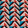 Red, Beige and Teal Triangles UV Protective Compression Swimwear Tricot with Aloe Vera Microcapsules