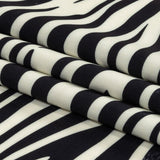 Black and Cream Zebra Stripes UV Protective Compression Swimwear Tricot with Aloe Vera Microcapsules