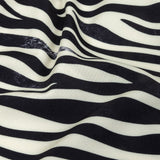 Black and Cream Zebra Stripes UV Protective Compression Swimwear Tricot with Aloe Vera Microcapsules