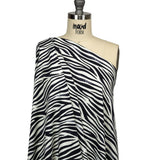 Black and Cream Zebra Stripes UV Protective Compression Swimwear Tricot with Aloe Vera Microcapsules
