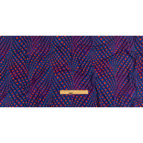 Purple, Limoges Blue and Orangeade Art Deco Feathers UV Protective Compression Swimwear Tricot with Aloe Vera Microcapsules