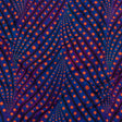 Purple, Limoges Blue and Orangeade Art Deco Feathers UV Protective Compression Swimwear Tricot with Aloe Vera Microcapsules