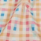 Pastel Yellow, Blue and Pink Little Checks UV Protective Compression Swimwear Tricot with Aloe Vera Microcapsules