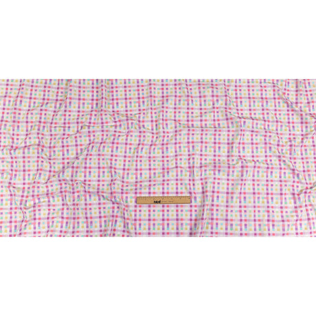 Purple, Pink and Green Little Checks UV Protective Compression Swimwear Tricot with Aloe Vera Microcapsules