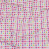 Purple, Pink and Green Little Checks UV Protective Compression Swimwear Tricot with Aloe Vera Microcapsules