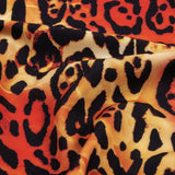 Compression Swimwear Tricot, UV Protective with Aloe Vera Microcapsules - Orange and Yellow Tie Dye Leopard - Caye Collection