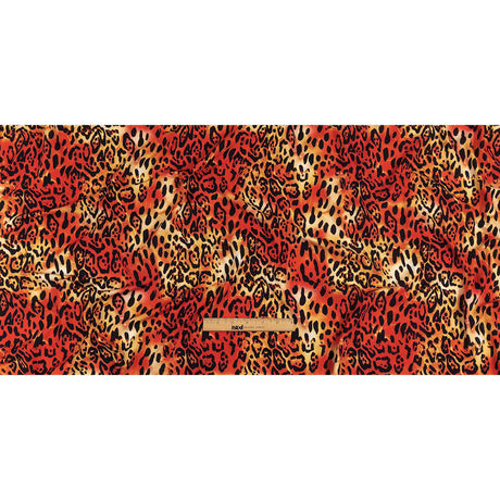 Compression Swimwear Tricot, UV Protective with Aloe Vera Microcapsules - Orange and Yellow Tie Dye Leopard - Caye Collection