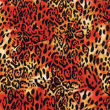 Compression Swimwear Tricot, UV Protective with Aloe Vera Microcapsules - Orange and Yellow Tie Dye Leopard - Caye Collection