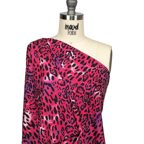 Compression Swimwear Tricot, UV Protective with Aloe Vera Microcapsules - Pink and Purple Tie Dye Leopard - Caye Collection