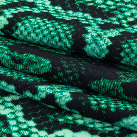 Compression Swimwear Tricot, UV Protective with Aloe Vera Microcapsules - Jade Python Skin - Caye Collection