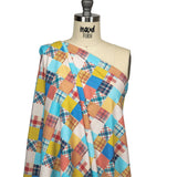 Compression Swimwear Tricot, UV Protective with Aloe Vera Microcapsules - Yellow, Orange and Blue Madras - Caye Collection