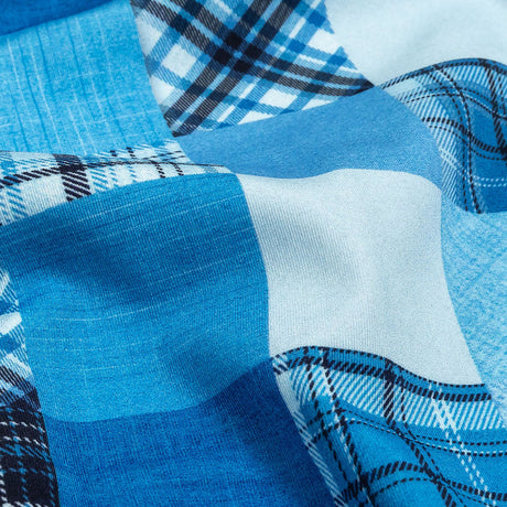 Compression Swimwear Tricot, UV Protective with Aloe Vera Microcapsules - Blue Madras - Caye Collection