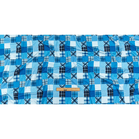 Compression Swimwear Tricot, UV Protective with Aloe Vera Microcapsules - Blue Madras - Caye Collection
