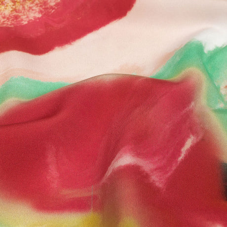 Compression Swimwear Tricot, UV Protective with Aloe Vera Microcapsules - Pale Pink and Rainbow Marbled - Caye Collection
