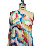 Compression Swimwear Tricot, UV Protective with Aloe Vera Microcapsules - Pale Pink and Rainbow Marbled - Caye Collection